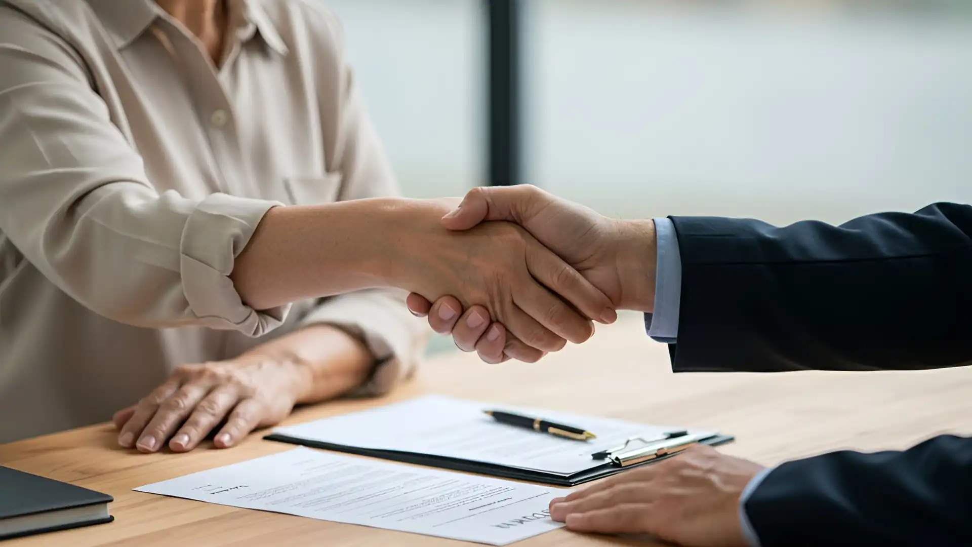 HR Consultant Shaking Hands With a Client