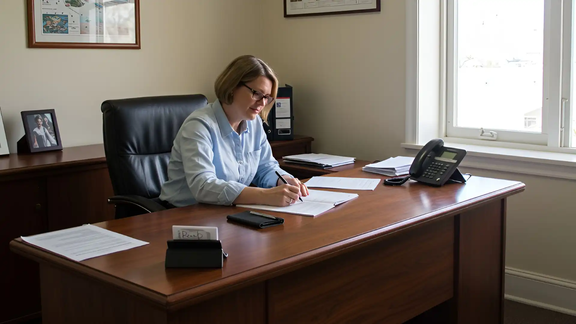 Professional Human Resources Consultant Working at Desk